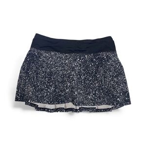 LULULEMON Skirt Circuit Breaker Tennis Skort Splatter Back Pleated Black Size 4